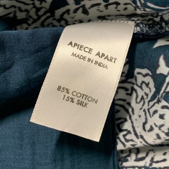 Apiece Apart 6 Sabine Floral Mini Dress Navy White Ruffle Cottage Coquette - Picture 9 of 9